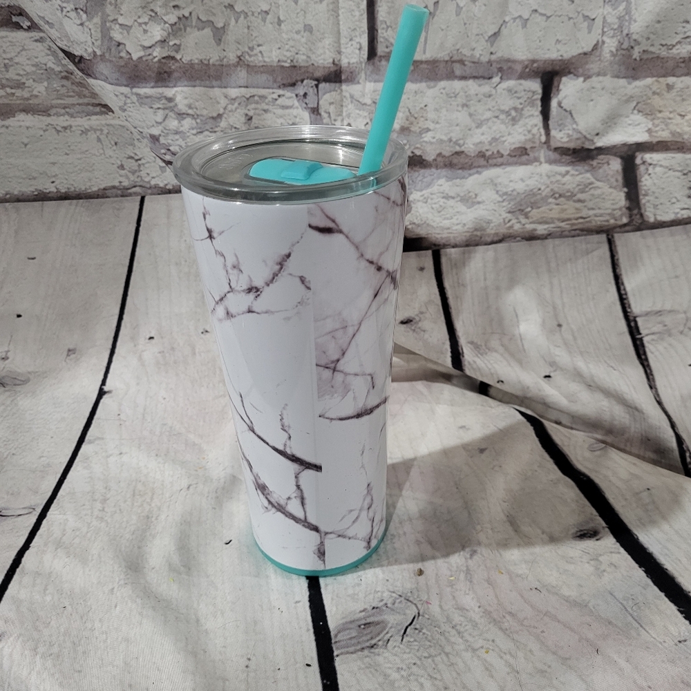 Swig Marble Tumbler with Straw